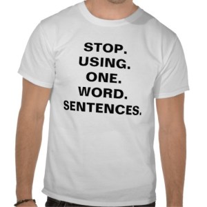 one word sentences