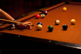 pool balls in motion