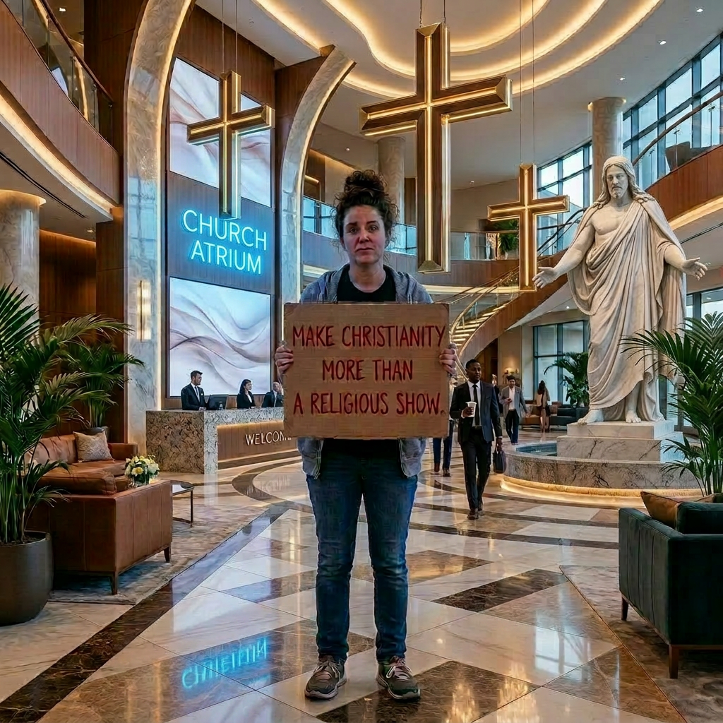 Woman holding cardboard sign stating stranded in Vegas, need help to get home